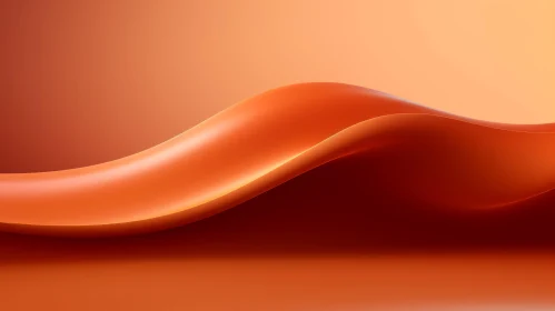 Smooth Orange Wave 3D Rendering - Abstract Art