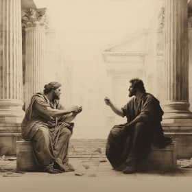 Captivating Conversation: A Hyperrealistic Depiction of Ancient Connection