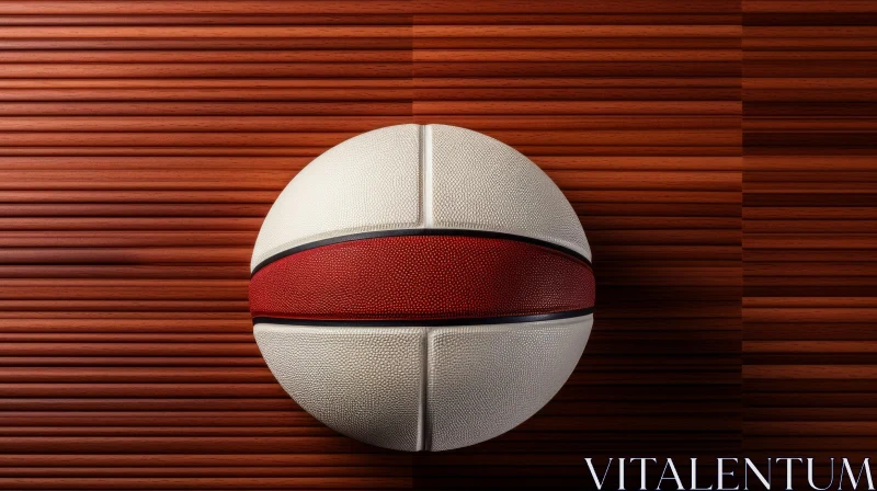 Basketball on Wooden Background - Sports Theme AI Image