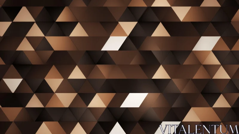 Brown Triangular Surface - Abstract 3D Geometric Rendering AI Image