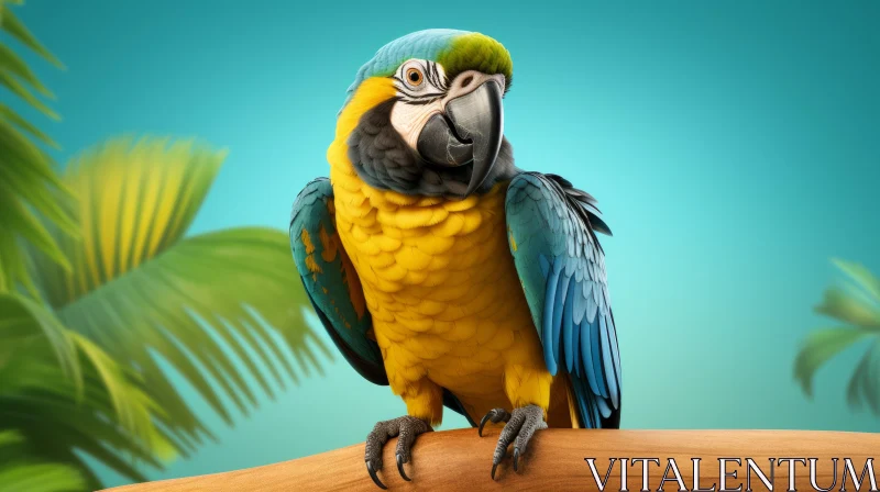 Colorful Macaw Parrot in Tropical Rainforest AI Image
