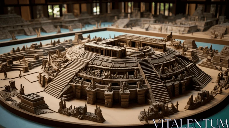 Discover the Enchanting Maya Pyramids at the Moab - A Captivating 3D Printed Model AI Image