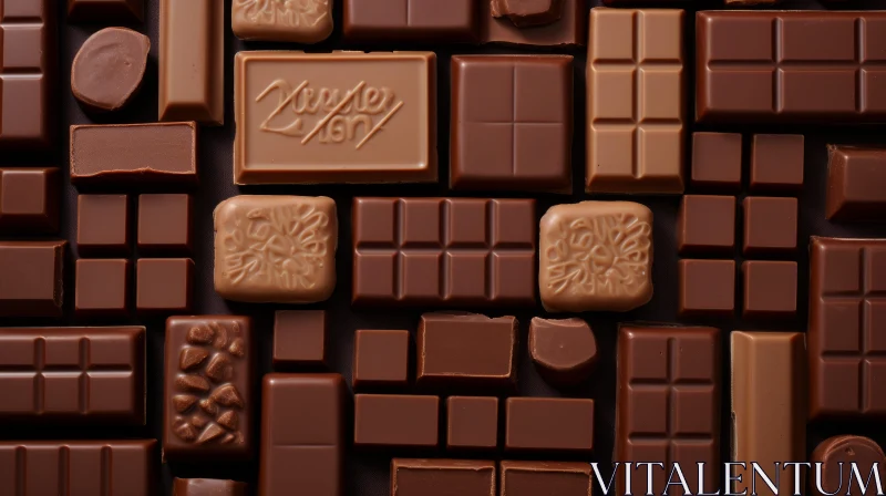 AI ART Delicious and Diverse Chocolate Bars: A Close-up View