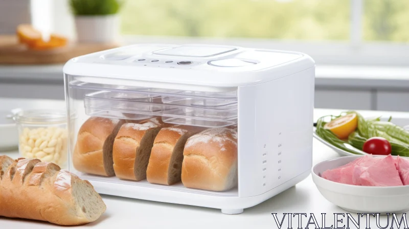 Explore the Marvelous Modern Kitchen with a White Bread Maker AI Image