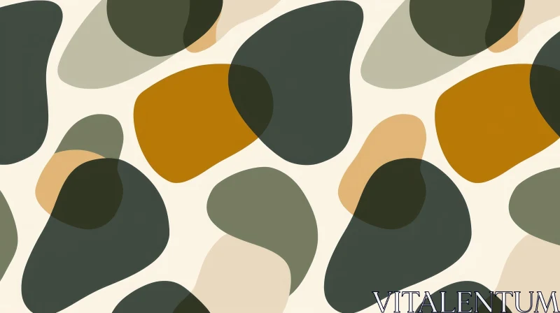 Organic Shapes Seamless Pattern in Earth Tones AI Image