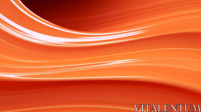 AI ART Orange Glossy Waves | 3D Abstract Art