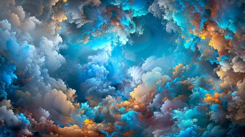 Surreal Cloudscape Fractal Art for Desktop Wallpaper