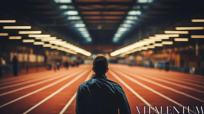 Athletic Scene: Person on Running Track AI Image