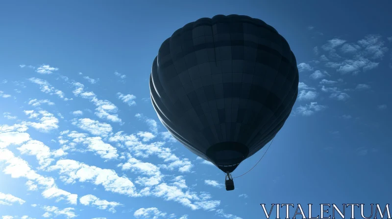 Serene Black Hot Air Balloon in Sky AI Image
