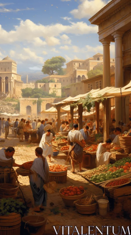 Captivating Oriental Market: Phoenician Art and Realistic Portraitures AI Image