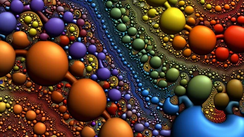 Colorful Wave-Like Circles Abstract Art Image
