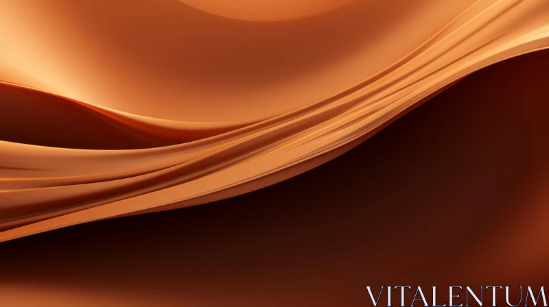 Abstract 3D Shape Render in Orange and Brown Gradient AI Image