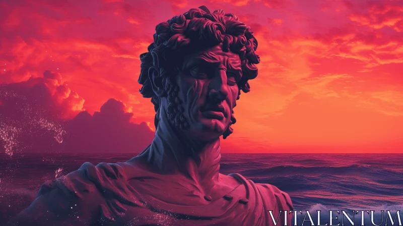 Captivating Statue in the Ocean | Hyper-Detailed Artwork AI Image