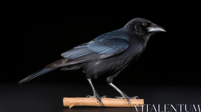 Intriguing Crow Photography on Branch AI Image