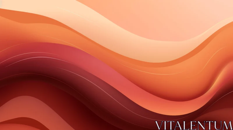 Orange and Pink Wavy Abstract Background AI Image