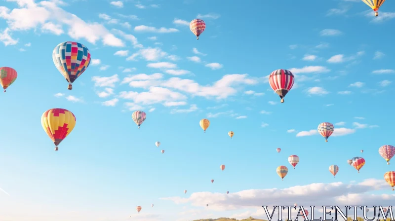 Colorful Hot Air Balloon Festival in the Sky AI Image