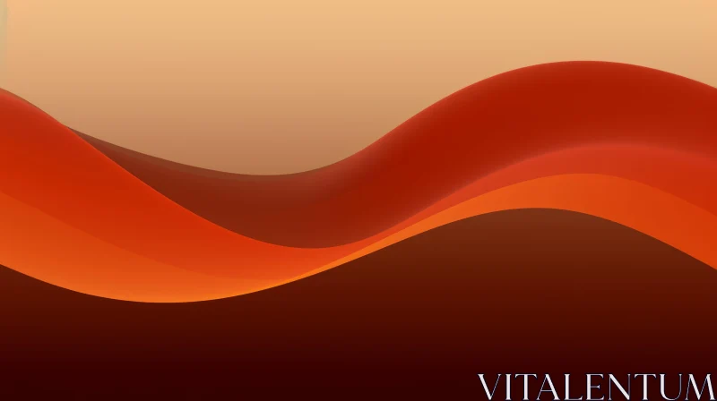 Orange and Brown Abstract Waves - Unique Artwork AI Image