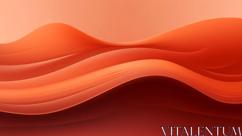 Soothing Orange Waves: 3D Render Background AI Image