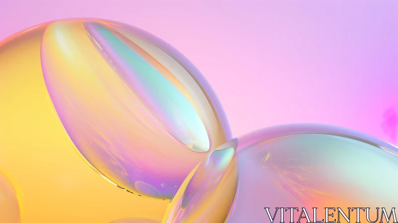 Multicolored Glossy Spheres on Gradient Background AI Image