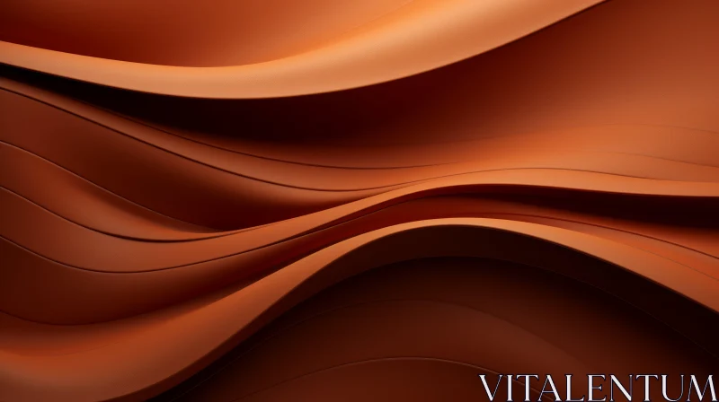 Abstract 3D Orange Waves Background AI Image