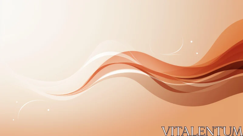 Elegant Orange & White Waves Background - Vector Art AI Image