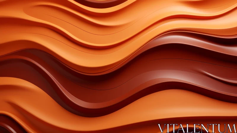 Orange Wavy 3D Surface | Seamless Abstract Art AI Image