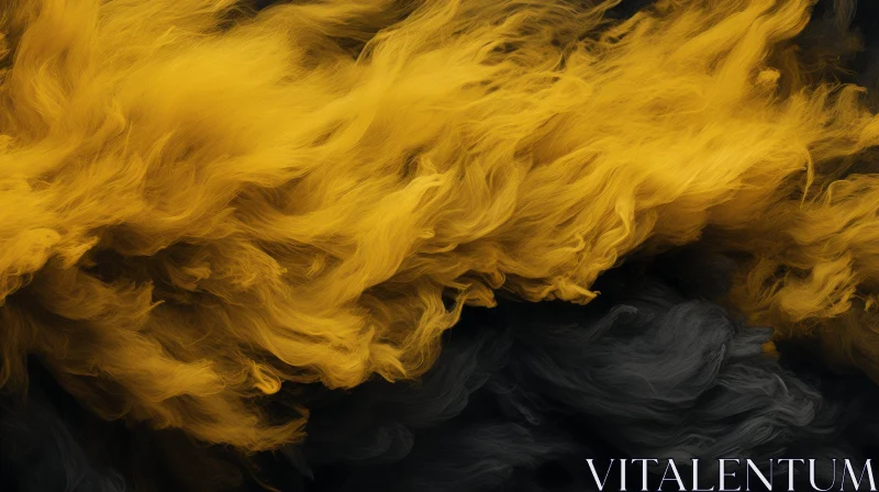 Enigmatic Yellow and Gray Smoke Cloud - 3D Rendering AI Image