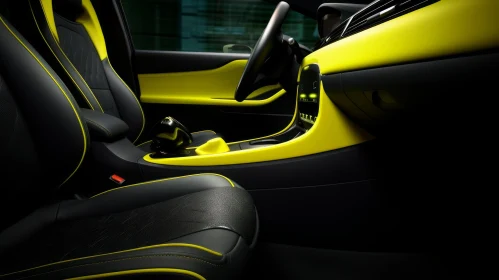 Luxurious Black and Yellow Car Interior Design