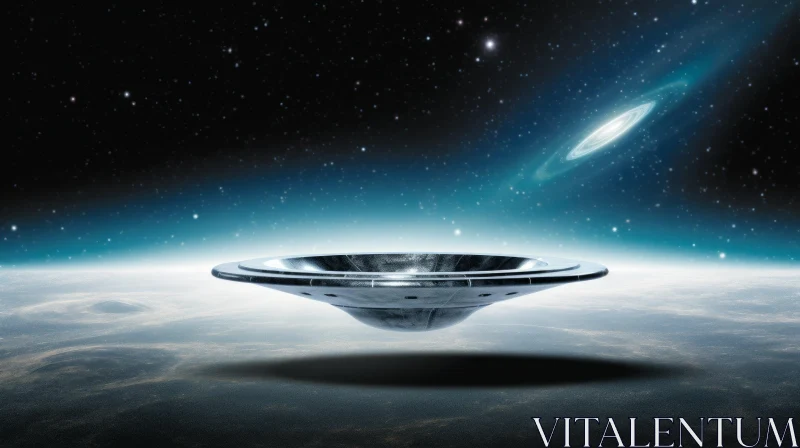 Mysterious Flying Saucer on Alien Planet
