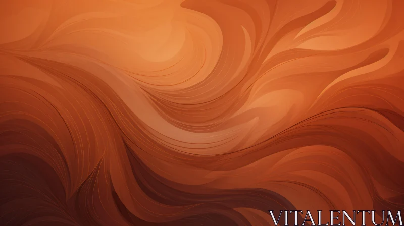 Smooth Brown Waves Abstract Background AI Image