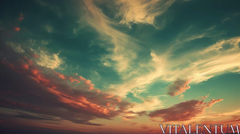 Vivid Sunset Sky with Orange and Pink Gradient AI Image