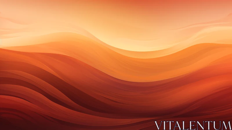 Warm Color Abstract Landscape with Rolling Hills AI Image