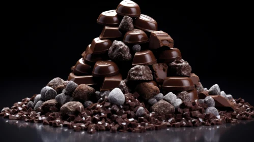Close-up of Chocolate Pieces and Rocks | Rich Colors