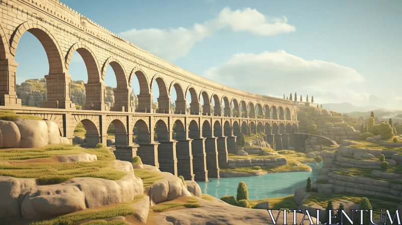 Ancient Bridge with Impressive Skies | Unreal Engine Art AI Image