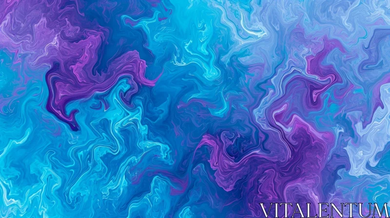 Blue and Purple Abstract Painting | Artistic Swirls and Patterns AI Image