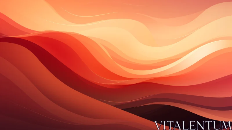 Red and Orange Wave Pattern Abstract Background AI Image