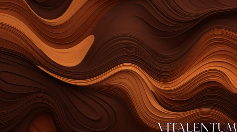Warm Brown and Orange Abstract Wavy Background AI Image
