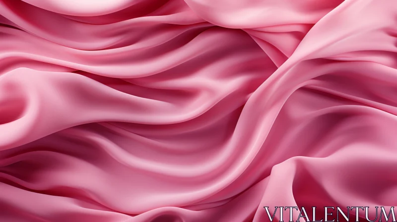 Pink Silk Fabric Close-Up: Soft Texture and Warm Tones AI Image