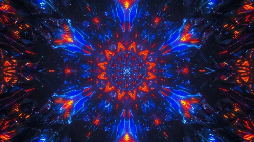 Symmetrical Kaleidoscope Flower Pattern | 3D Illustration