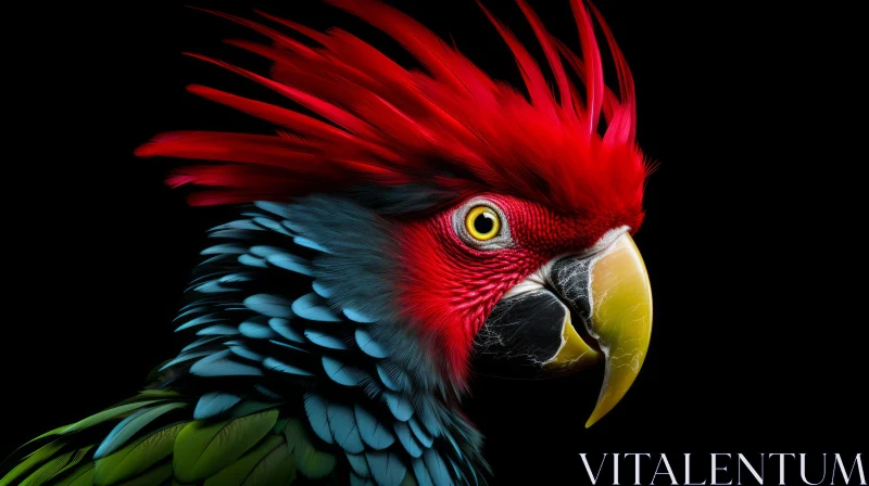 Colorful Parrot with Red, Green, and Blue Feathers AI Image