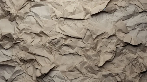 Detailed Crumpled Brown Paper Texture Close-up