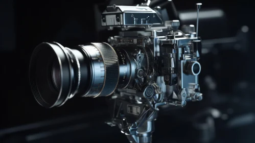 Professional Film Camera 3D Rendering | Black Metal Body