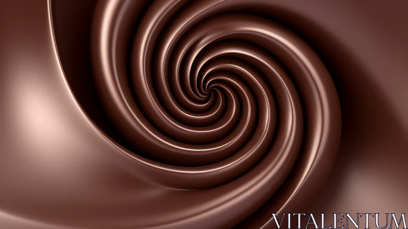 Spiral Chocolate Close-Up | Creamy and Reflective AI Image