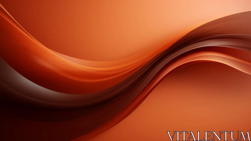 Orange Waves Abstract Background - Unique Artistic Design AI Image