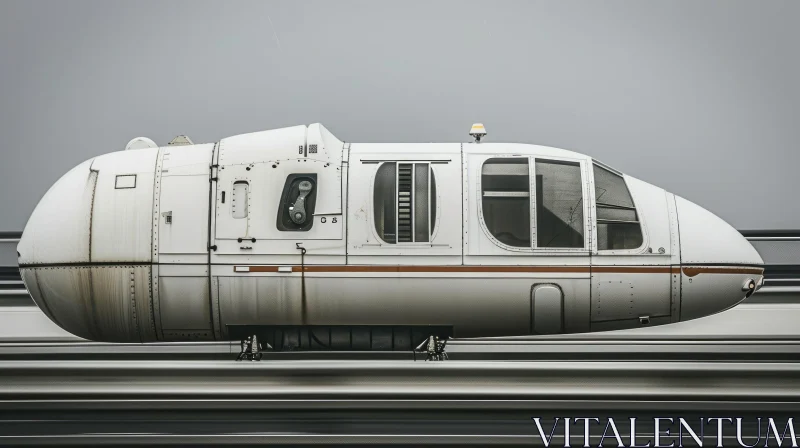Sleek Futuristic Train in White and Silver Colors AI Image