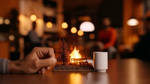 Captivating Diorama of a Cozy Campfire Scene