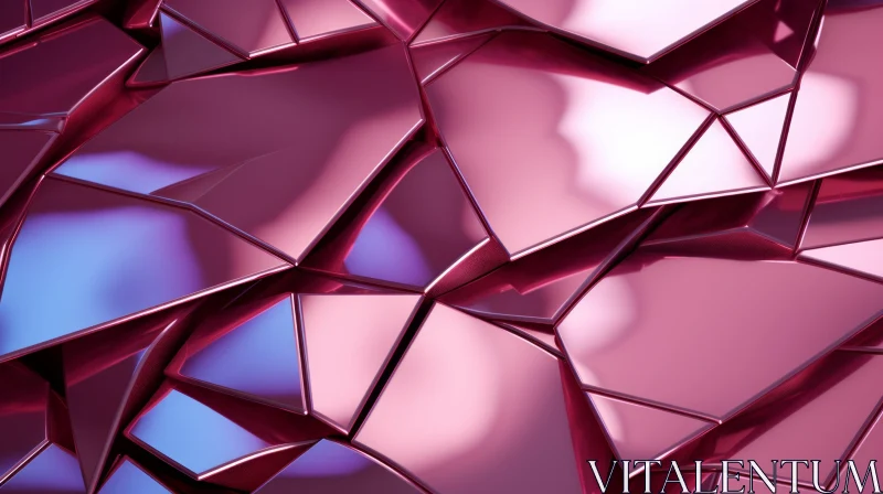 Pink Cracked Surface - 3D Abstract Rendering AI Image