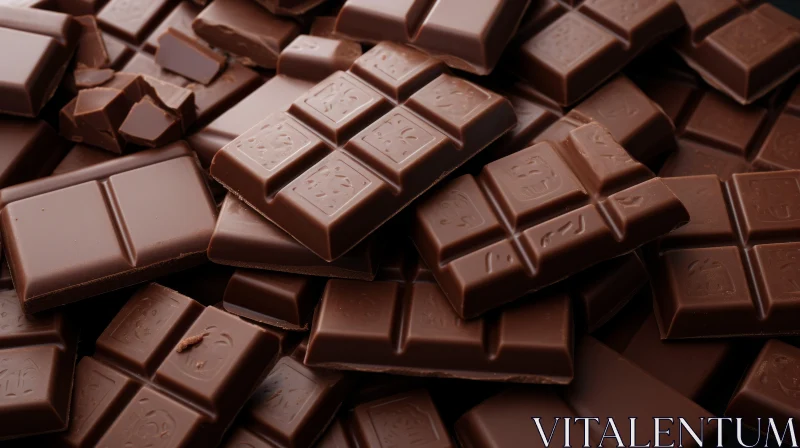 Close-up Milk Chocolate Bars Photo AI Image