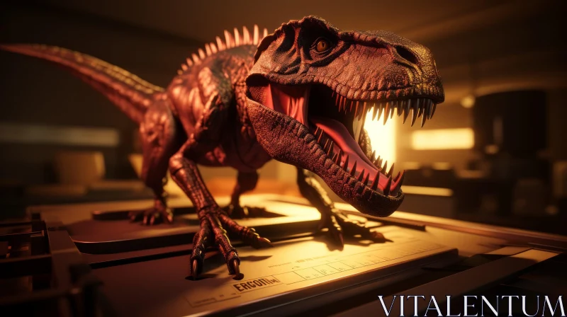 Realistic T-Rex Dinosaur 3D Rendering AI Image