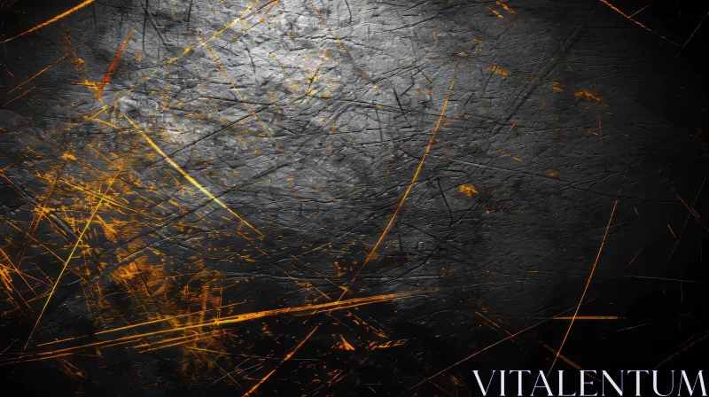 Dark Grunge Background with Golden Scratches AI Image